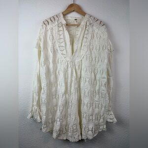 Free People Candy Shop Lace Ruffle Detail Tunic